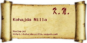 Kohajda Nilla névjegykártya